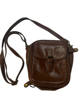 Minooy Brown Genuine Leather Crossbody Organizer Purse Wallet Multi Pocket Adjus